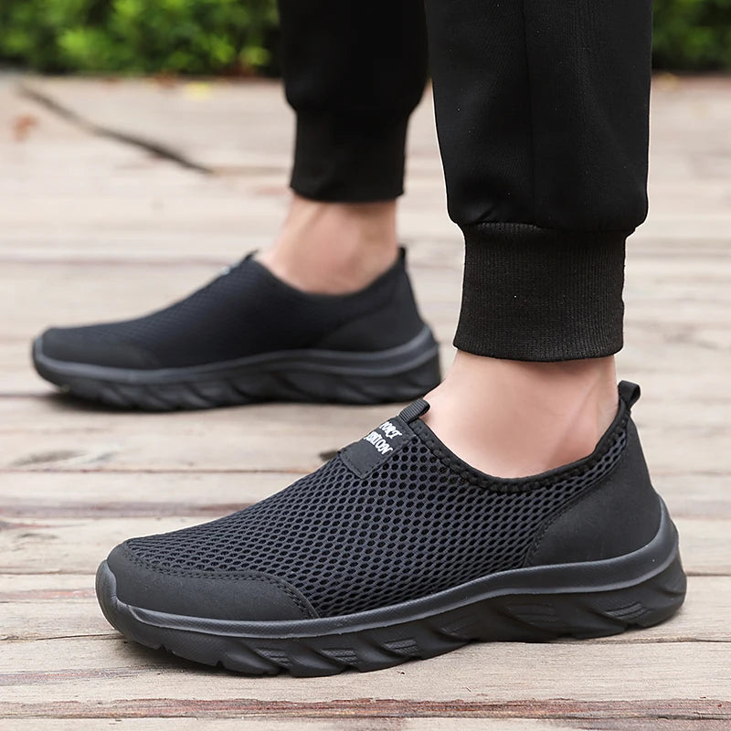 2023 zapatos informales ligeros para hombre, zapatillas informales transpirables antideslizantes para hombre, zapatos planos para caminar al aire libre, talla 39-47