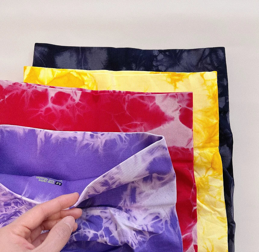 Mallas Tiedye para gimnasio para Mujer, pantalones sin costuras con realce de botín, mallas deportivas para Fitness, mallas de Yoga para entrenamiento de cintura alta, envío directo