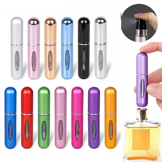 Atomiseur de parfum Portable, récipient liquide pour cosmétiques de voyage, Mini vaporisateur d'alcool en aluminium, bouteille vide rechargeable de 8/5ml