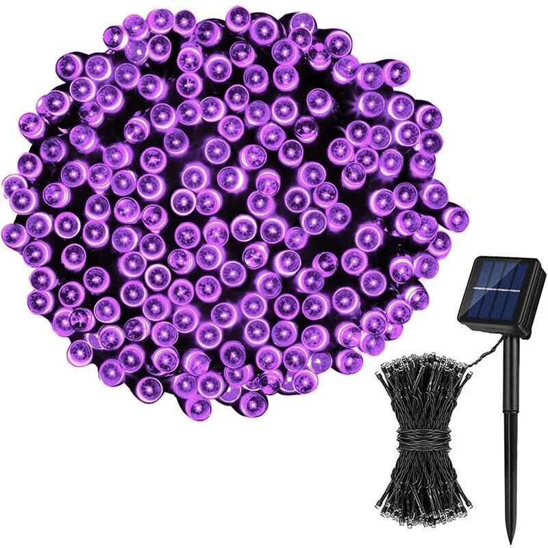 39ft 100LED violet et orange, lumières vertes d'Halloween, guirlandes lumineuses d'Halloween 8 modes lumières extérieures imperméables pour la décoration