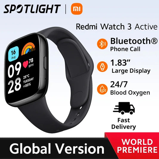 【Xiaomi Redmi Watch 3 Active】Global Version Smartwatch Blood Oxygen Monitor 1.83'' LCD Screen 12 Days Battery Life