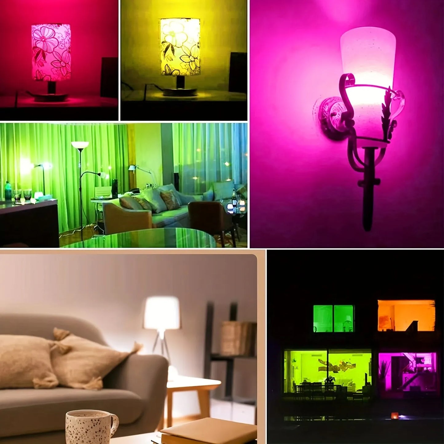 16 Colors RGB Bulb LED Multicolor Bulb E27 Base 220V Household Lighting Dimmable 24 Key Remote Control Atmosphere Neon Light