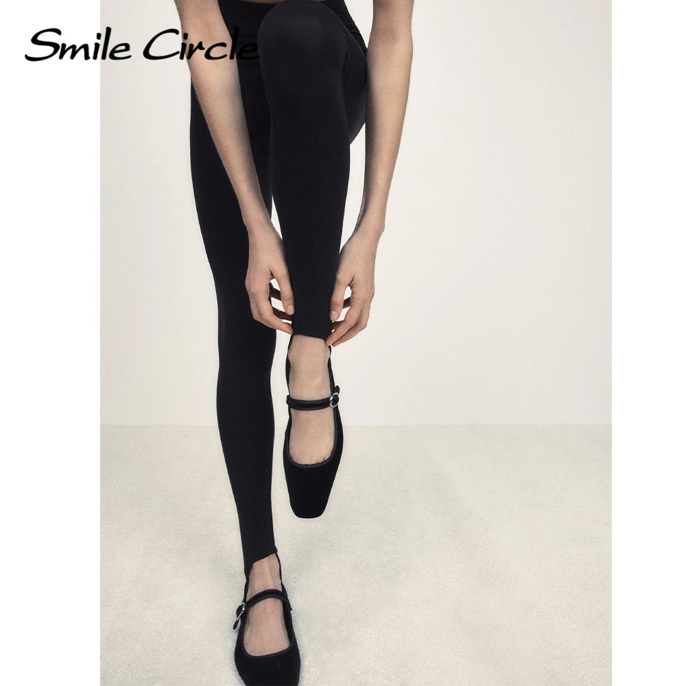 Smile Circle Velvet Mary Jane Ballet Flats Zapatos de mujer con estampado de leopardo cómodos y suaves zapatos planos con punta redonda para mujer