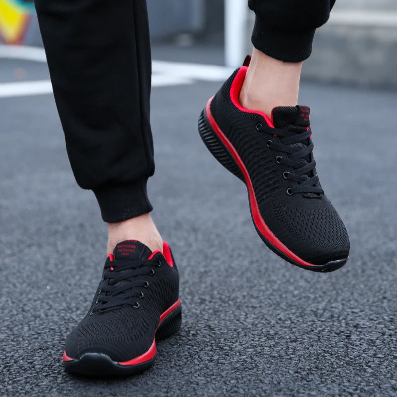 Zapatillas deportivas para hombre, zapatillas negras, zapatillas informales para hombre y mujer, zapatillas de punto, zapatillas deportivas transpirables para correr, caminar y hacer ejercicio