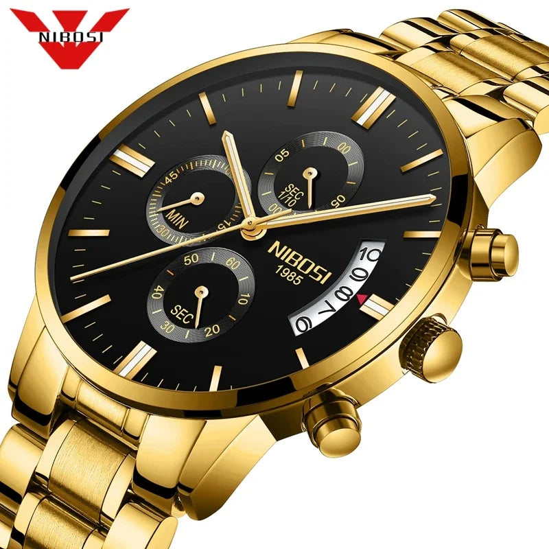 Relojes NIBOSI Relogio Masculino para hombre, relojes de lujo de marca famosa, reloj de vestir informal a la moda para hombre, relojes de pulsera militares de cuarzo Saat