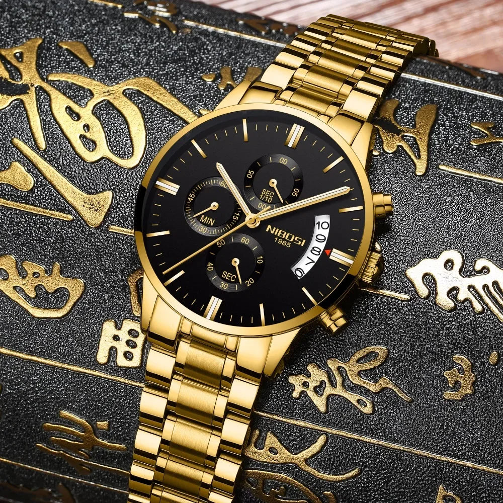 NIBOSI Relogio Masculino Men Watches Luxury Famous Top Brand Men's Fashion Casual Dress Watch Military Quartz Wristwatches Saat