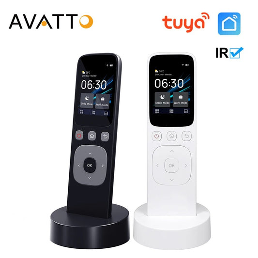 AVATTO Smart Home Handheld Control Center Panel with Built-in IR Remote Wireless Touch Screen for Lights TV Air Conditioner