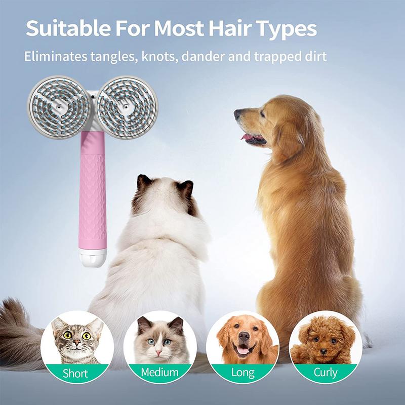 Brosse pour animaux de compagnie, Double tête, Ion négatif, un bouton, autonettoyante, épilation pour chiens et chats, produits pour animaux de compagnie