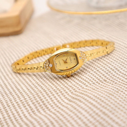 Reloj con diseño de piña vintage en oro aluvial a la moda para mujer