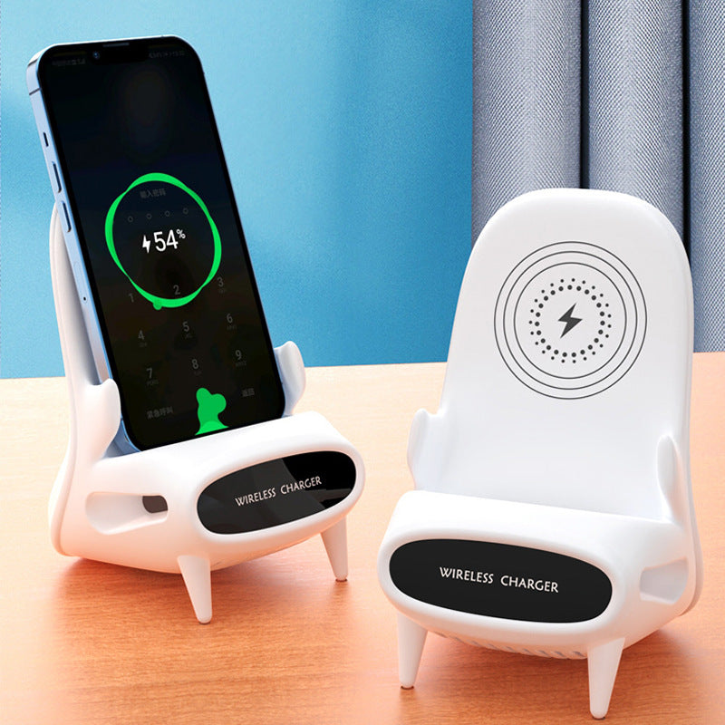 Mini chaise Portable, chargeur sans fil, support de téléphone Portable, chargeur sans fil 10W, Charge rapide, cadeau spécial