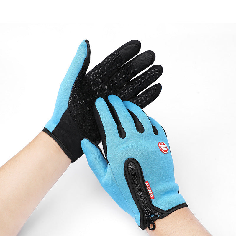 Gants d'hiver à écran tactile pour moto, gants de sport imperméables coulissants avec polaire