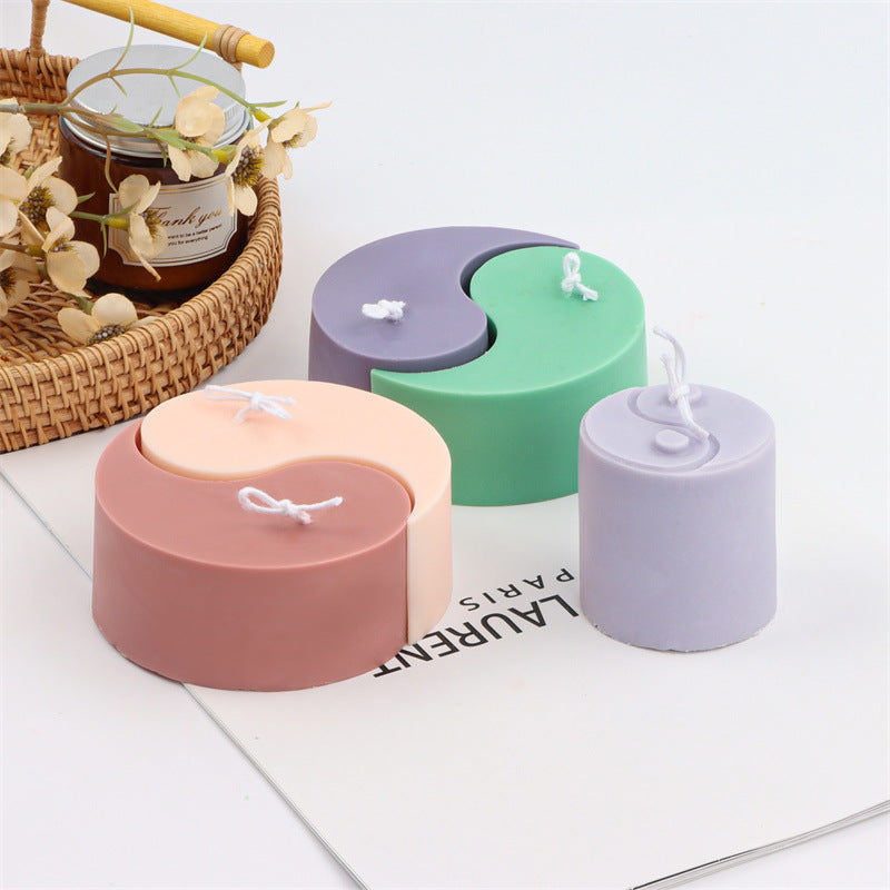 Moule à bougie cylindrique en silicone Gossip DIY Creative Home Aromatherapy Gypsum Decoration