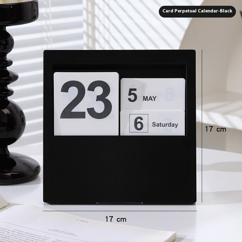 Creative Wooden Calendar Office Desktop Home Study Living Room Decoration