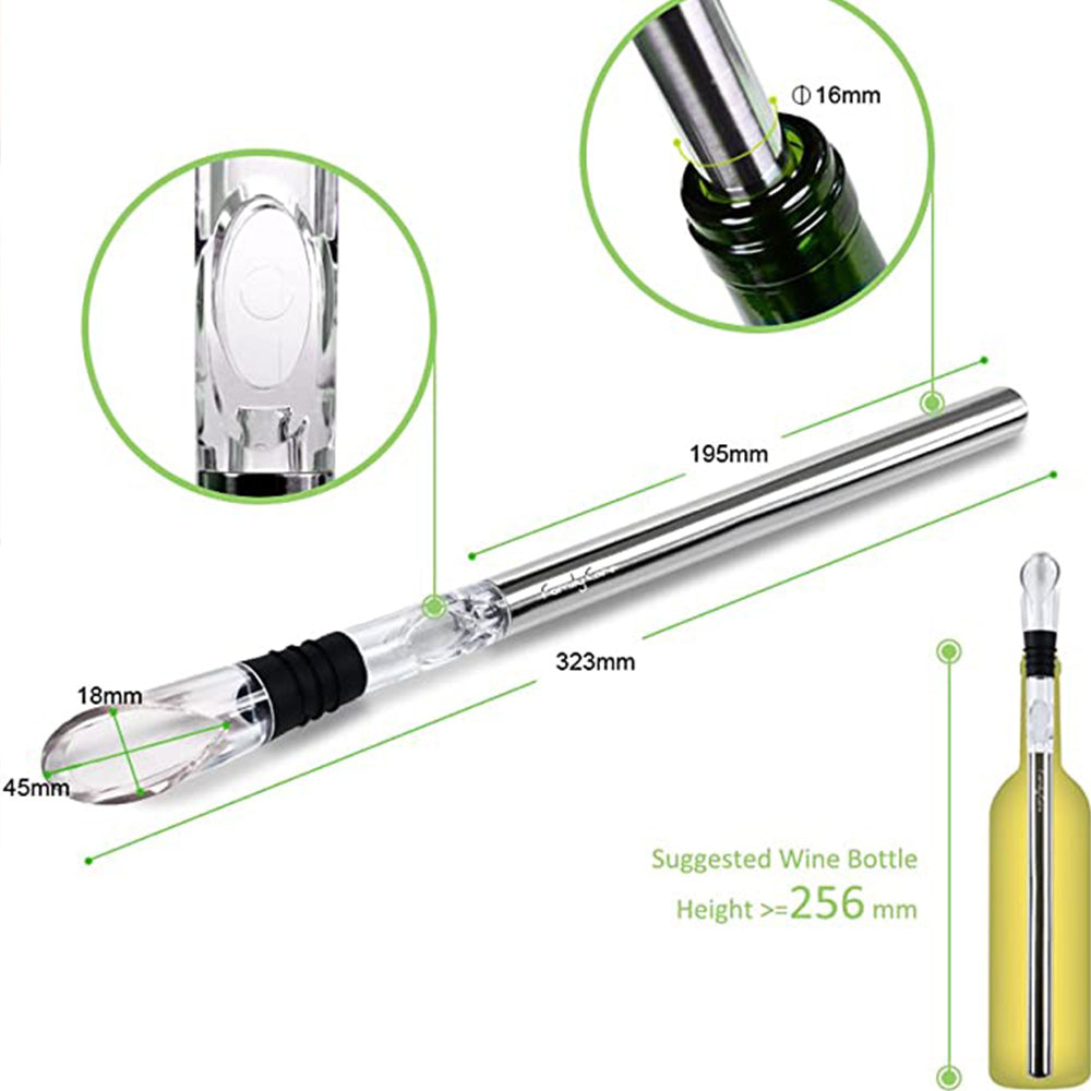 Bâton de refroidissement de bouteille de vin en acier inoxydable, tige de refroidissement de vin étanche, refroidisseur de bière, bâton de congélation de boissons, outils de Bar