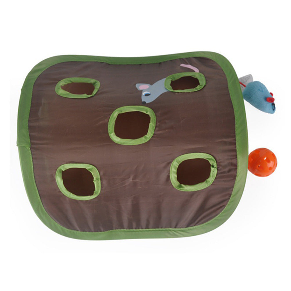 Jeu de cache-cache interactif pour chat mignon, Tunnel à 9 trous, souris, chasse, jouet d'intelligence, trou caché, chaton, jouets pliables