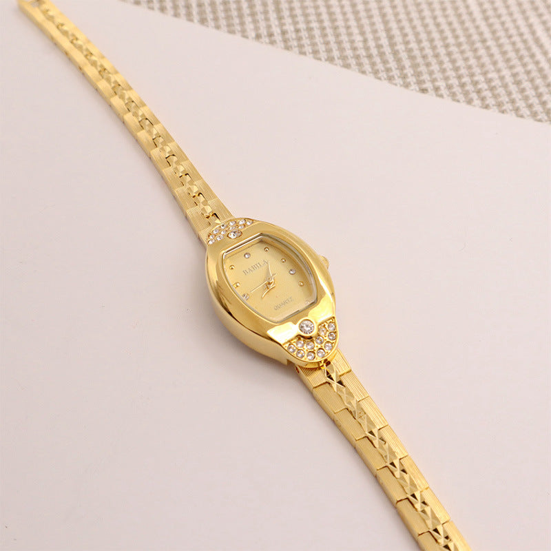 Reloj con diseño de piña vintage en oro aluvial a la moda para mujer