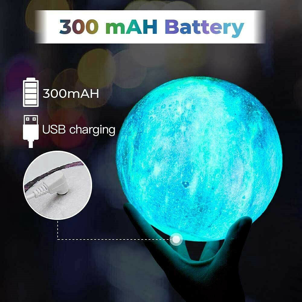 3D Printing Galaxy Lamp Moonlight USB LED Night Lunar Light Touch Color Changing Moon Lamp