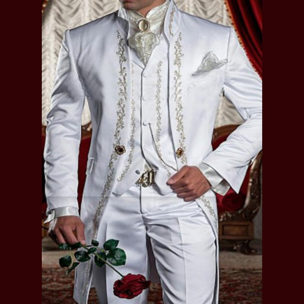 Costume trois pièces pour homme, tenue de marié pour mariage