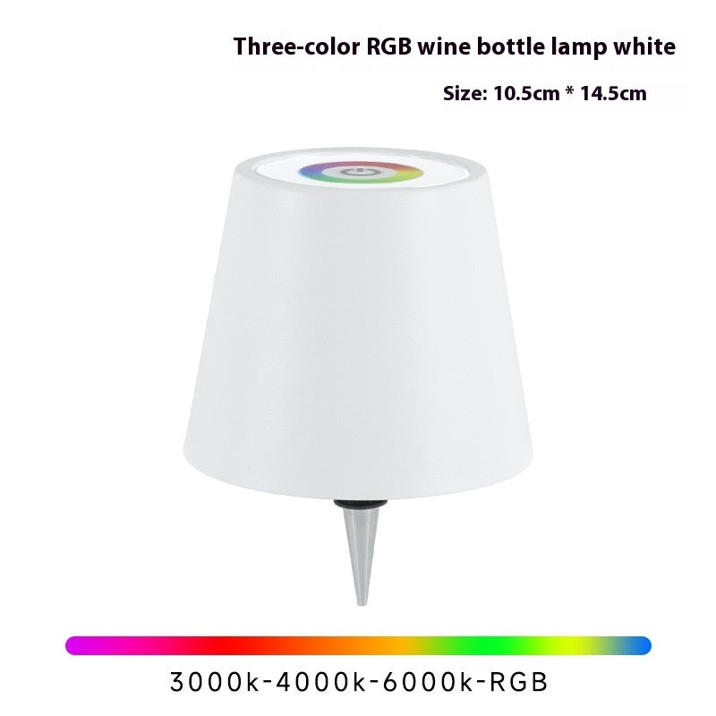 Plug-in Wine Bottle Lights Metal Wine Bottle Table Lamp Rechargeable