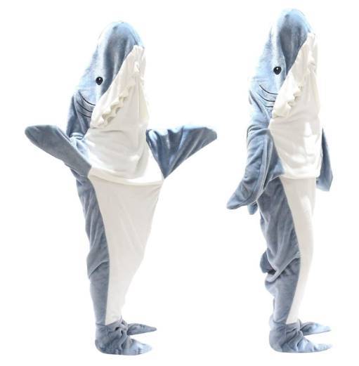 Dessin animé requin sac de couchage pyjamas bureau sieste requin couverture Karakal haute qualité tissu sirène châle couverture pour enfants