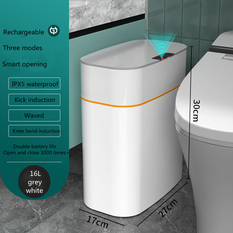 Poubelle intelligente avec couvercle pour chambre à coucher et salon, boîte de rangement de cuisine, poubelle à induction, petite boîte de voiture, poubelle intelligente automatique Smart Trash Bin