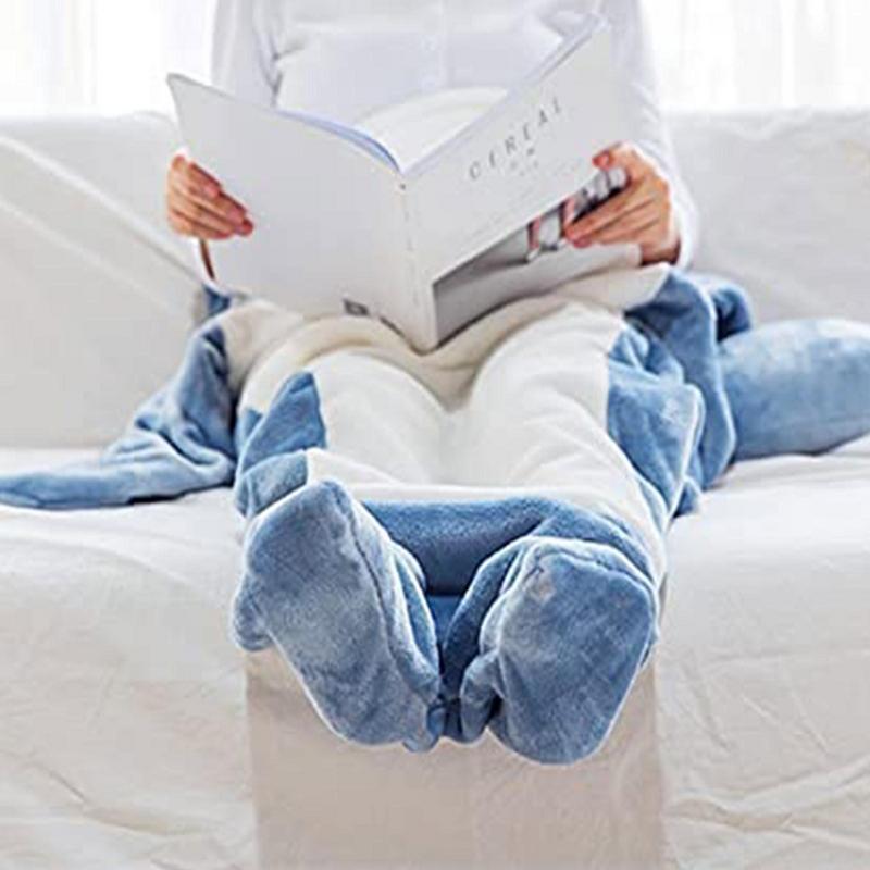 Dessin animé requin sac de couchage pyjamas bureau sieste requin couverture Karakal haute qualité tissu sirène châle couverture pour enfants