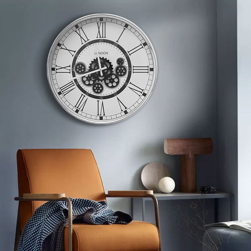 American Iron Gear Clock European Art Retro Decorative Hanging For Living Room