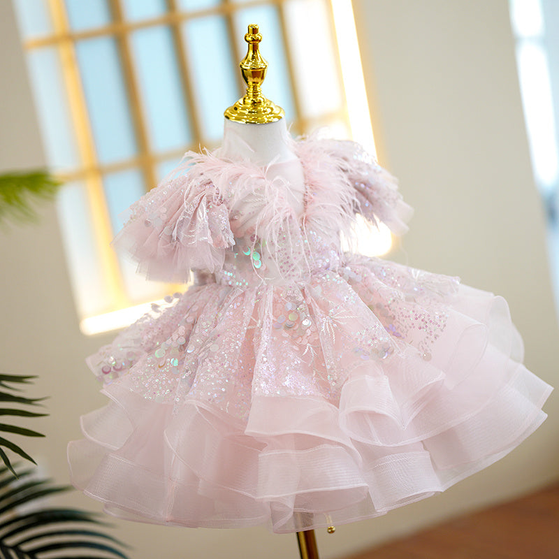 Girls' Fashionable Simple Piano Playing Dress