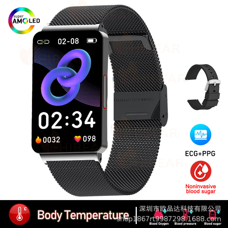 Reloj inteligente Oxígeno en sangre Temperatura corporal Monitoreo del sueño Pulsera inteligente de salud