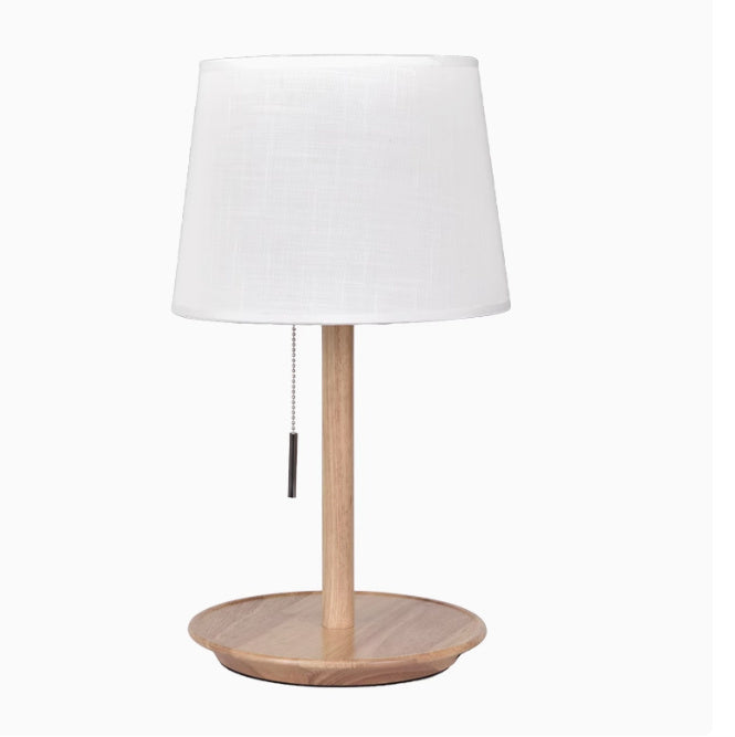 Walnut Solid Wood Bedroom Shade Bedside Lamp