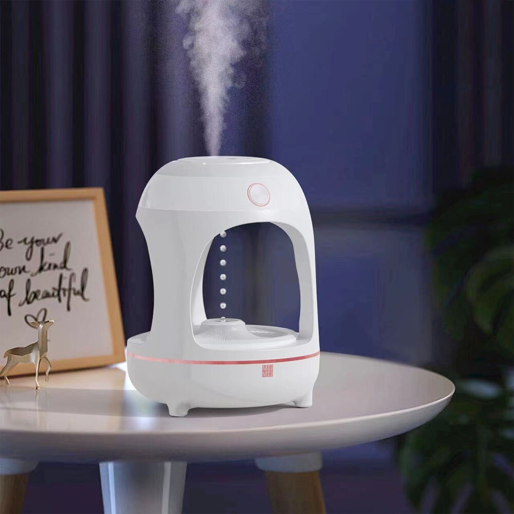 Humidificador de gotas de agua levitantes antigravedad, fuente de agua, luz LED nocturna, purificación de aire, atomización, lámpara decorativa para escritorio