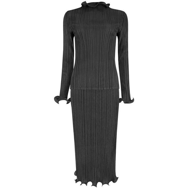 Personnalité de la mode ensemble de robe mi-longue femmes