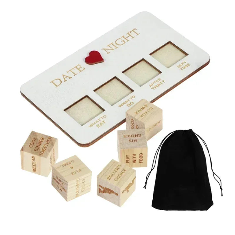 Dés de nuit en bois, idées de nuit en bois, jeu de dés pour Couple romantique, jeu de nuit, Action, décision, jeux de dés pour Couple