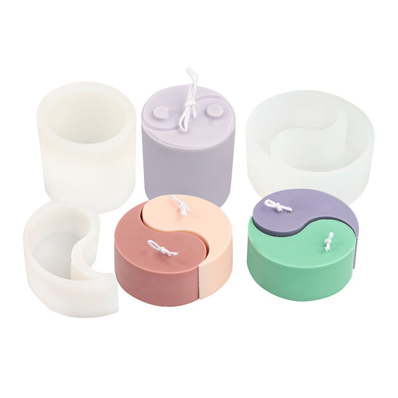 Moule à bougie cylindrique en silicone Gossip DIY Creative Home Aromatherapy Gypsum Decoration