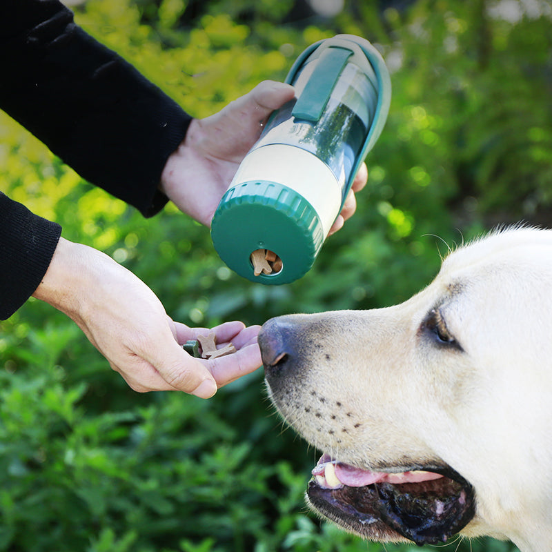 Bouteille d'eau multifonction 2 en 1 pour chien, en Silicone, pliable, Portable, bol de nourriture pour chiot, distributeur de boisson, fournitures de voyage pour Labrador, produits pour animaux de compagnie