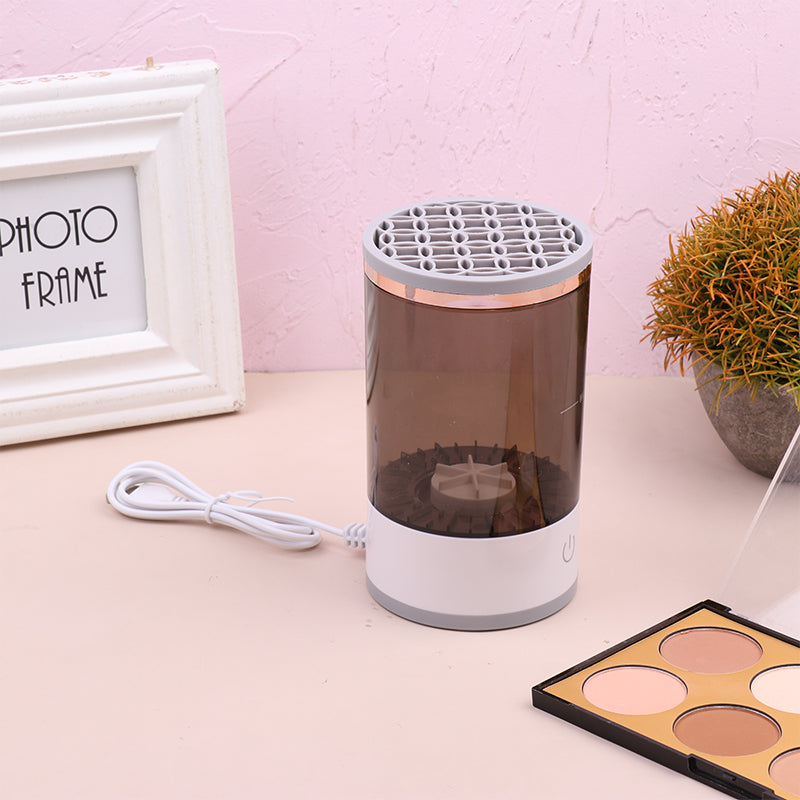 Cepillo de sombra de ojos para mujer, herramienta de limpieza, máquina limpiadora de pinceles de maquillaje eléctrica portátil con carga USB, cepillo cosmético automático