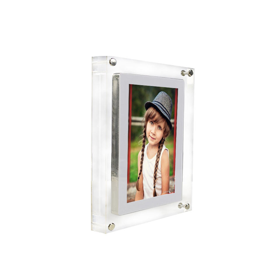 Acrylic Digital Photo Video Frame Battery New