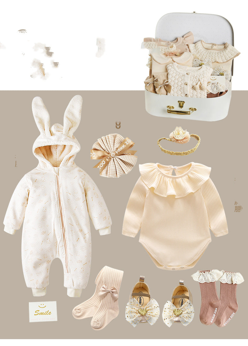 Coffret cadeau nouveau-né costume printemps et été fille bébé cadeau pleine lune