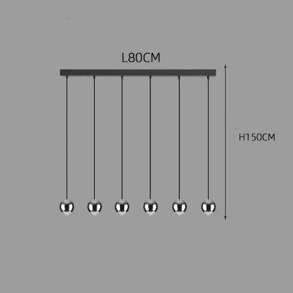 Restaurante Café Bar Salón Bola Lámpara de araña de línea larga