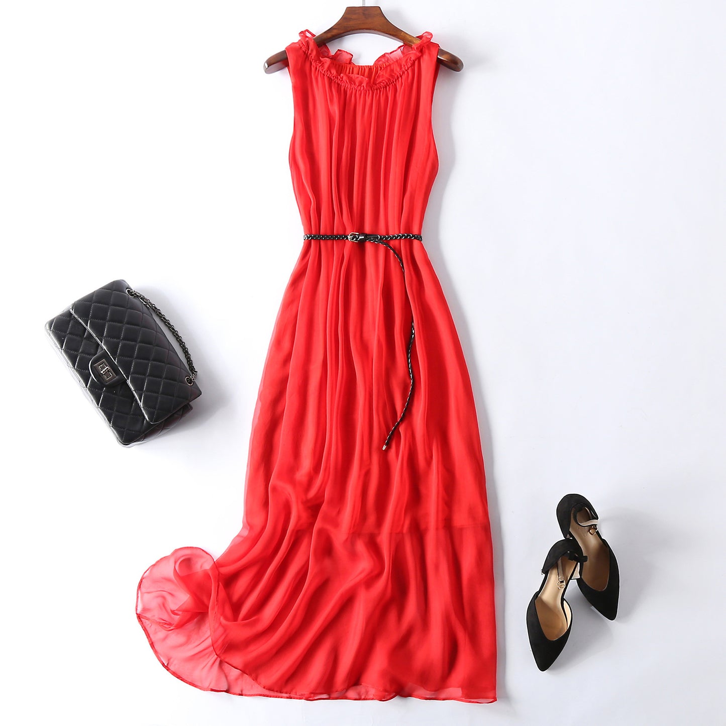 Elegance Sleeveless Holiday Slim Looking Vest Dress