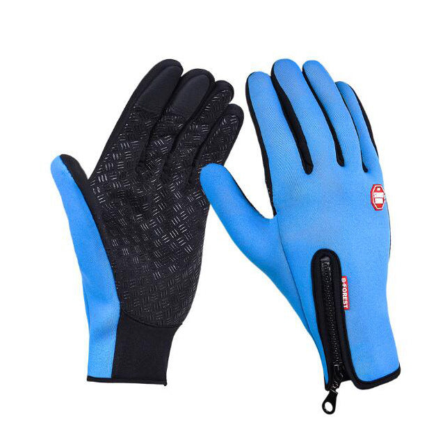 Guantes de invierno con pantalla táctil para montar en motocicleta, guantes deportivos impermeables deslizantes con forro polar