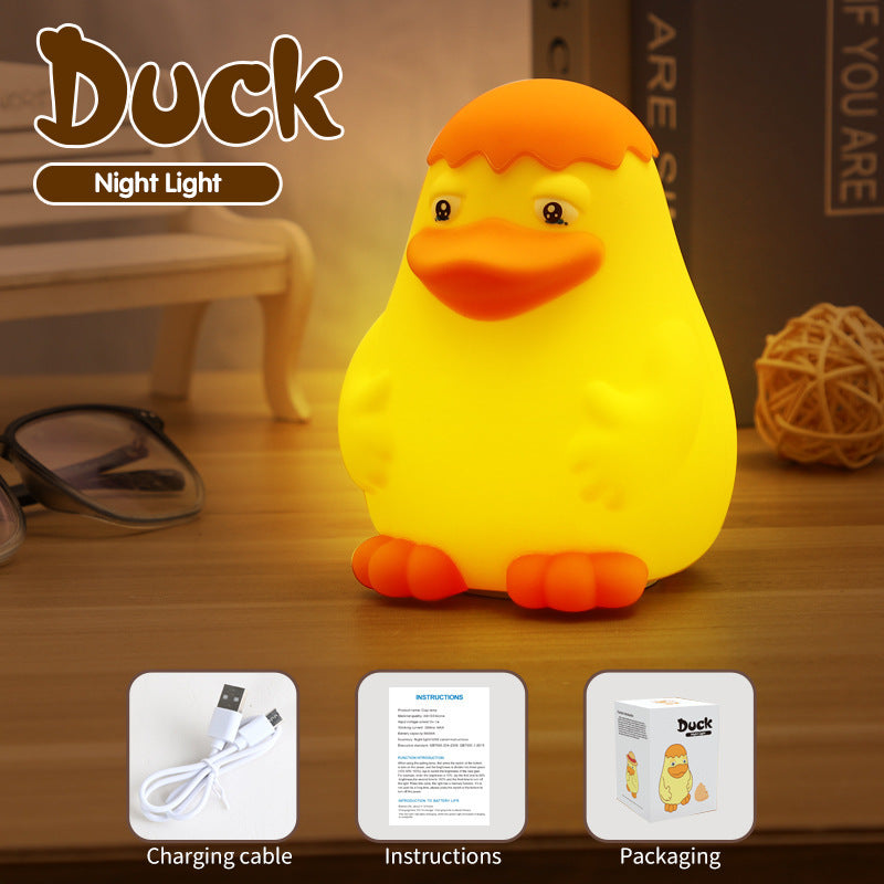 Silicone Cute Duck Light Small Induction Night Lamp