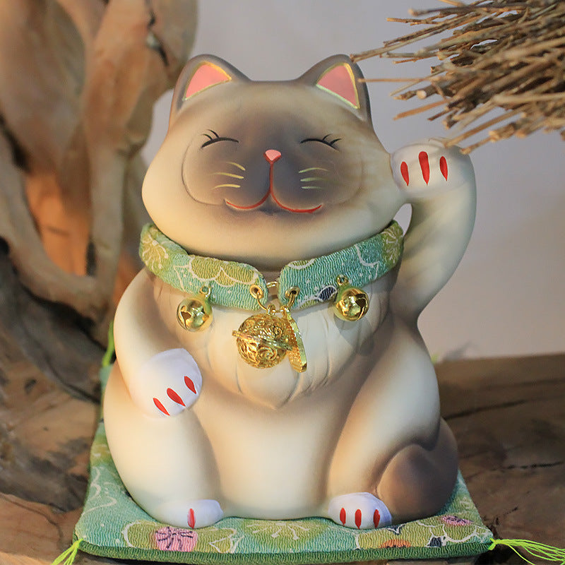 Decoración de cerámica para gatos, decoración japonesa para gatos de la suerte, bendición para mascotas, decoración para el hogar