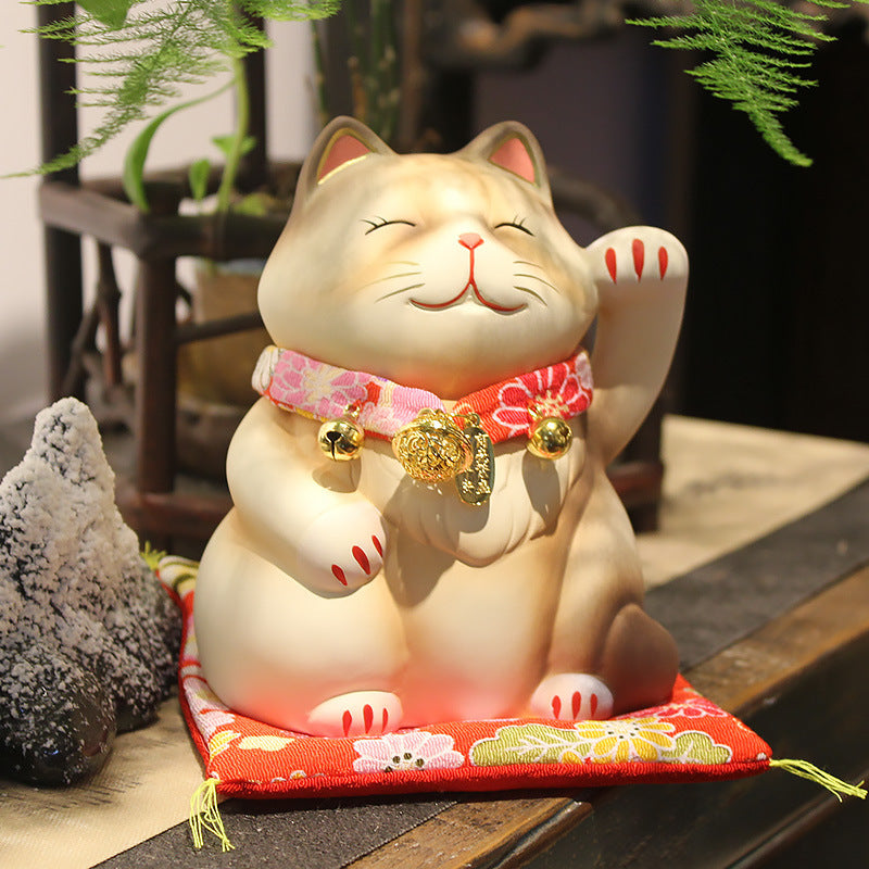 Decoración de cerámica para gatos, decoración japonesa para gatos de la suerte, bendición para mascotas, decoración para el hogar