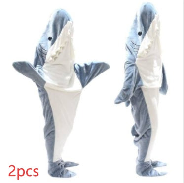 Dessin animé requin sac de couchage pyjamas bureau sieste requin couverture Karakal haute qualité tissu sirène châle couverture pour enfants