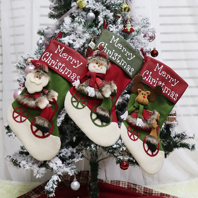 Adornos de calcetín navideño Bolsa de calcetín colgante Bolsa de calcetín navideño de dulces