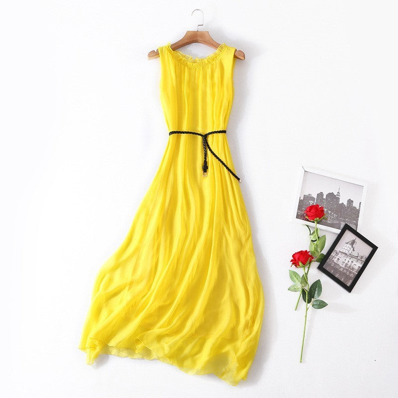 Elegance Sleeveless Holiday Slim Looking Vest Dress