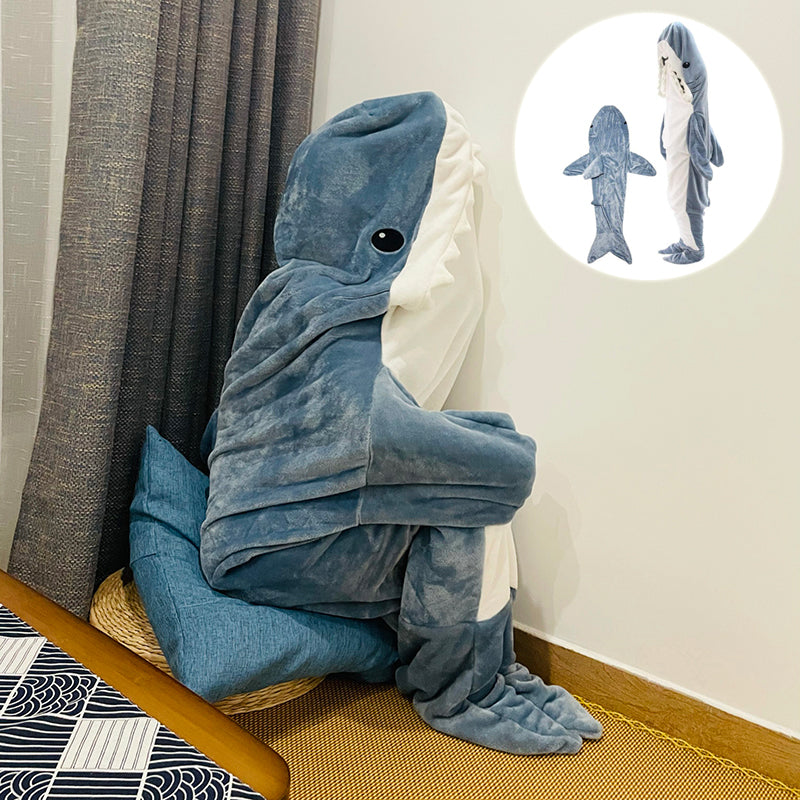 Dessin animé requin sac de couchage pyjamas bureau sieste requin couverture Karakal haute qualité tissu sirène châle couverture pour enfants