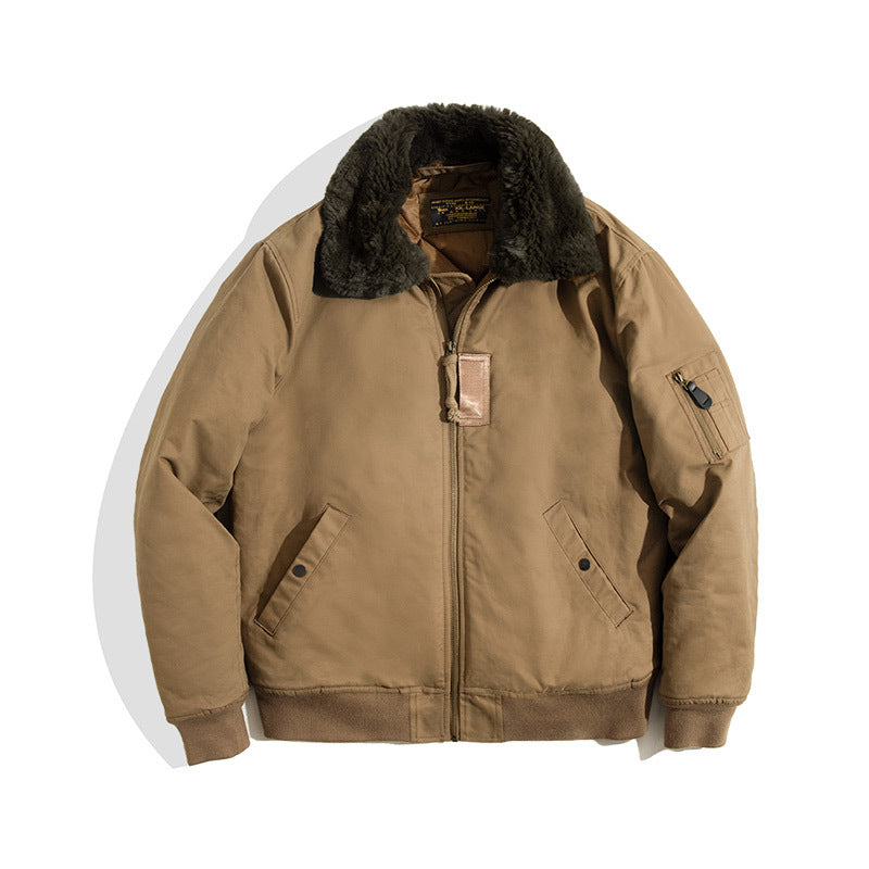 Air Force Bomber Épaissi Col De Fourrure Manteau Veste En Coton Vêtements Pour Hommes