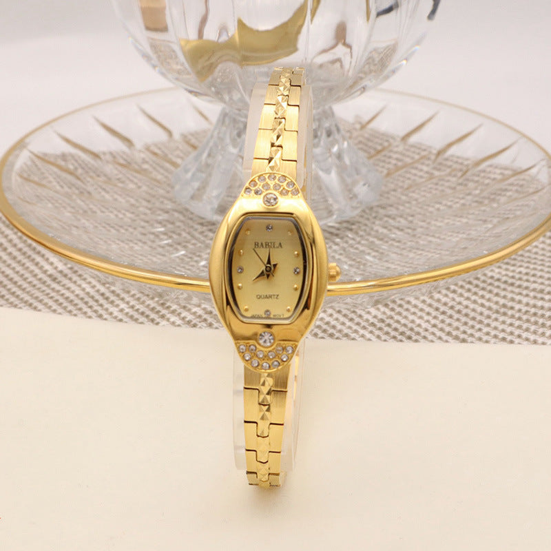 Montre à motif d'ananas vintage en or alluvial pour femmes